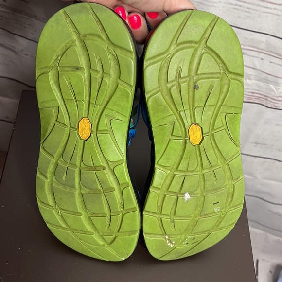 Chaco Women's Z Cloud Starppy Hiking Sandals Sz 8 in Blue/Green!! - Picture 5 of 6